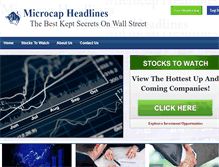 Tablet Screenshot of microcapheadlines.com